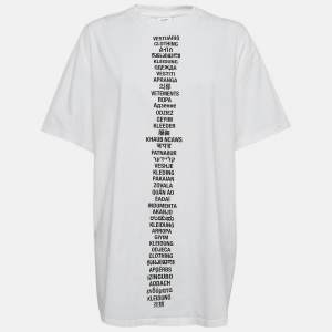 Vetements White Clothing Translated Print Cotton T-Shirt M