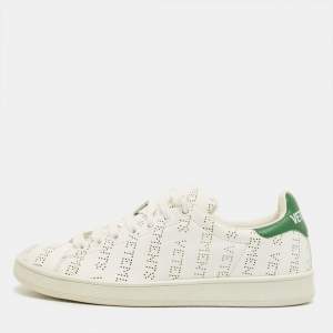 Pre Owned Vetements White Perforated Leather Low Top Sneakers Size 35