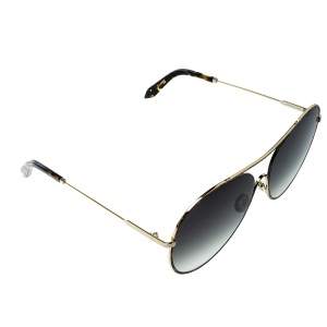 Victoria Beckham Gold Plated/Green Gradient VBS131 Loop Round Sunglasses