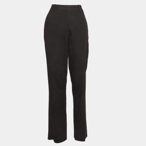 Pre Owned Victoria Beckham Black Crepe Straight Leg Trousers M