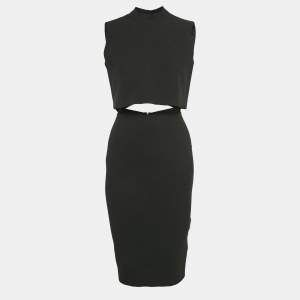 Pre Owned Victoria Beckham Black Crepe Cut-Out Detail Short Dress S 