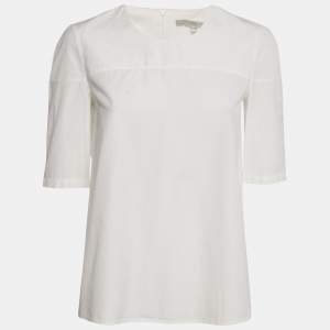 Victoria Beckham White Cotton Open Back Blouse M
