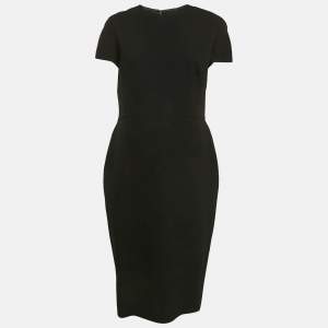 Victoria Beckham Black Crepe Midi Dress L