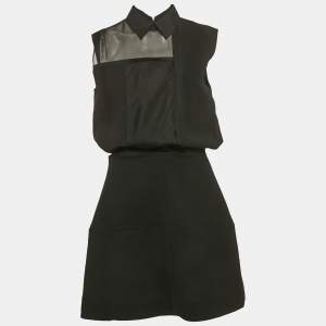 Victoria Beckham Black Wool Blend Sleeveless Mini Dress M