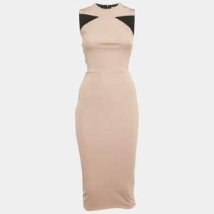 Pre Owned Victoria Beckham Light Pink Stretch Crepe Sheath Dress S