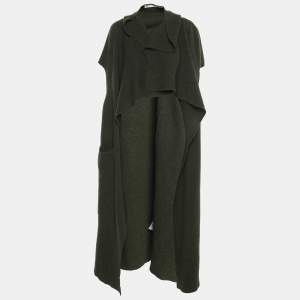 Pre Owned Victoria Beckham Green Wool Blend Cape S
