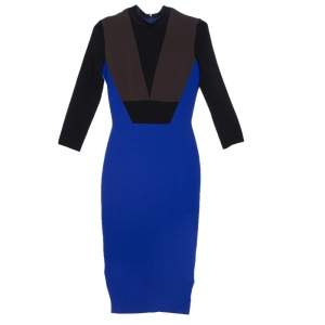 Pre Owned Victoria Beckham Color Block Crepe Sheath Dress S