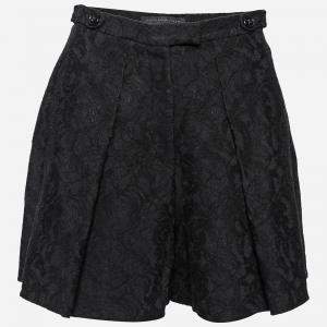 Pre Owned Victoria Beckham Black Lace Pleat Detailed Shorts M