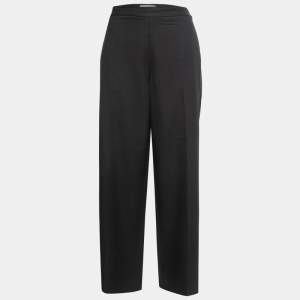 Pre Owned Victoria Beckham Black Wool Straight Leg Trousers L