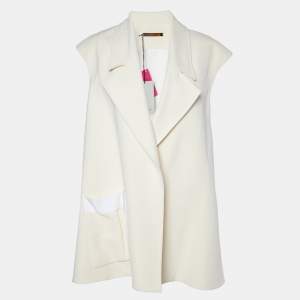 Victoria Beckham Cream Silk & Wool Pea Gilet Jacket S
