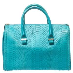 Victoria Beckham Turquoise Python Seven Satchel