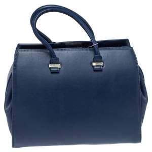 Victoria Beckham Navy Blue Leather Liberty Satchel