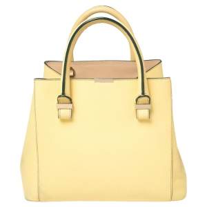Pre Owned Victoria Beckham Lime Leather Liberty Tote