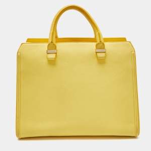 Pre Owned Victoria Beckham Yellow Leather Victoria Tote
