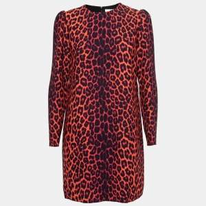 Victoria Victoria Beckham Multicolor Leopard Printed Crepe Midi Dress M