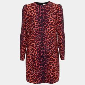مملوكة مسبقًا Victoria Victoria Beckham Multicolor Leopard Printed Crepe Midi Dress M