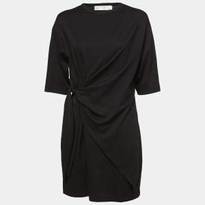 Victoria Victoria Beckham Black Jersey Wrap T-Shirt Dress M