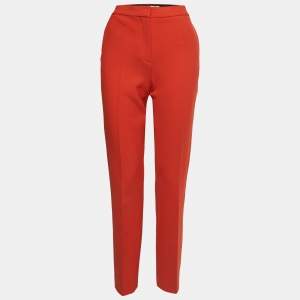 Pre Owned Victoria Victoria Beckham Orange Wool Blend Trousers M