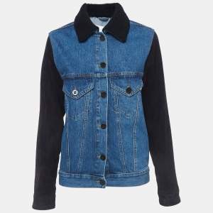 Victoria Victoria Beckham Blue Denim & Suede Jacket S