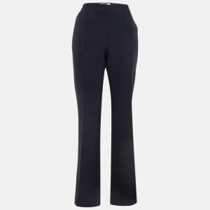 Pre Owned Victoria Victoria Beckham Navy Blue Crepe Flared Trousers M
