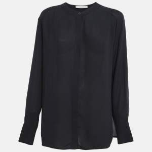 Vince Black Silk Button-Up Blouse M
