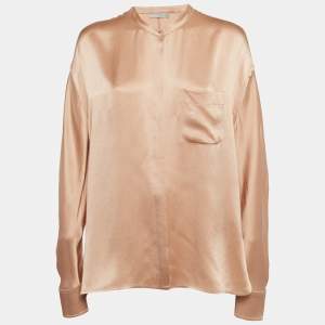 Vince Pink Satin Silk Buttoned Shirt L