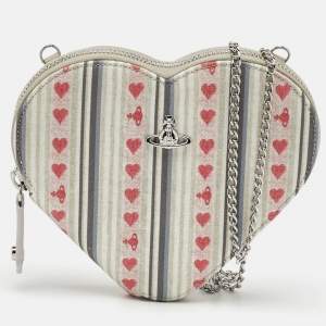 Vivienne Westwood Multicolor Printed Canvas Heart Zip Crossbody Bag