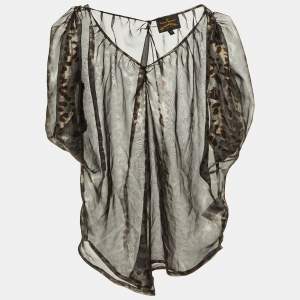 Vivienne Westwood Metallic Animal Printed Chiffon Top S
