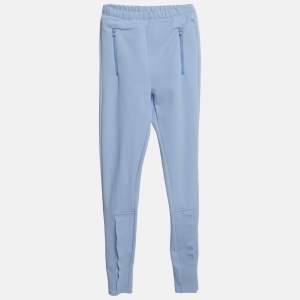 مملوكة مسبقًا Wadrobe NYC Blue Jersey Front Zip Legging XXS