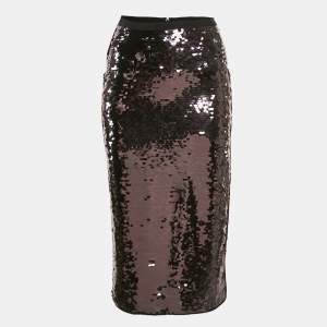 Weekend Max Mara Black Sequin Midi Skirt XS