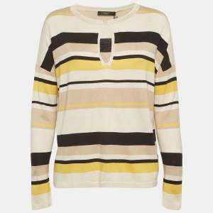 مملوكة مسبقًا Weekend Max Mara Multicolor Striped Silk Blend Top M