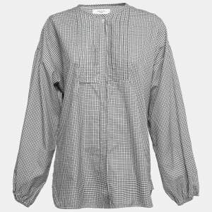 Weekend Max Mara Black Checked Cotton Button Front Tunic M