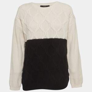 Weekend Max Mara Colourblocked Cable Knit Panaream Sweater L