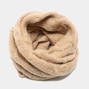 Weekend Max Mara Beige Wool Cable-Knit Scarf 