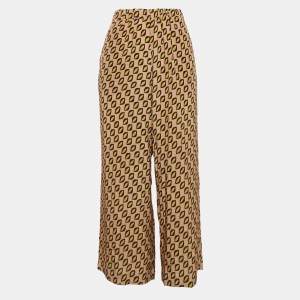 Weekend Max Mara Pink Printed Silk Wide Leg Pants S