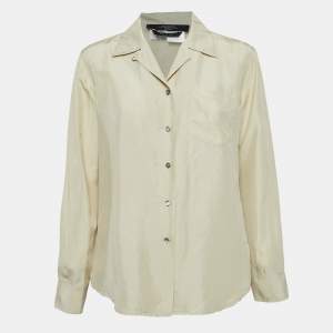 Weekend Max Mara Beige Silk Button Front Shirt M