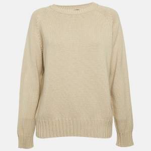 Weekend Max Mara Beige Knit Long Sleeve Sweater M