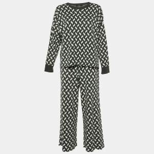 Weekend Max Mara Grey Zig Zag Lurex Knit Co-Ord Set M