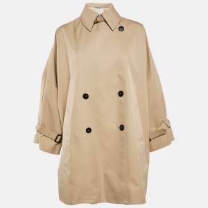 Weekend Max Mara Beige Gabardine Oversized Coat M