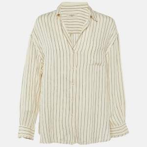 Weekend Max Mara Cream Striped Linen Shirt M