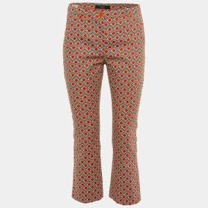 Weekend Max Mara Orange Printed Cotton Capri Pants S