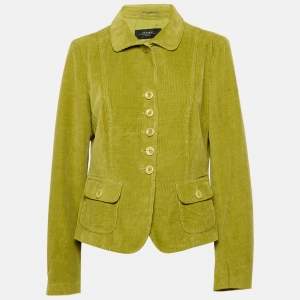Weekend Max Mara Lime Green Corduroy Button Down Jacket XL