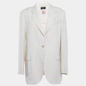 Weekend Max Mara Off-White Straight Fluid Papaile Blazer XXL