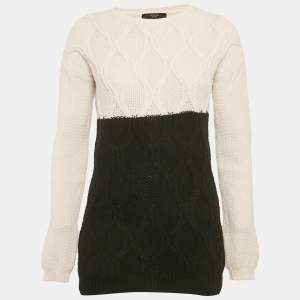 Weekend Max Mara Two-Tone Colorblock Wool Knit Sweater S