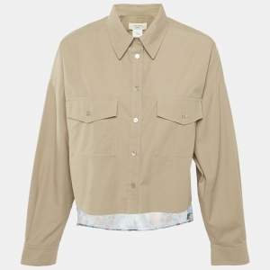 Weekend Max Mara Brown Printed Crepe and Cotton Shirt L