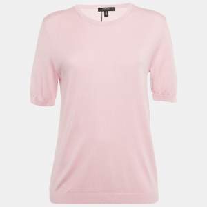 Pre Owned Weekend Max Mara Pink Silk & Cotton Sweater L