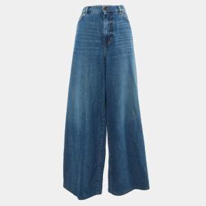 Pre Owned Weekend Max Mara Blue Denim Wide Leg Jeans XL/Waist 32"