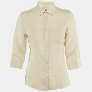 Pre Owned Weekend Max Mara Beige Linen Blend Shirt M