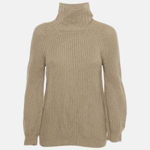 Pre Owned Weekend Max Mara Brown Rib Knit Sweater XS
