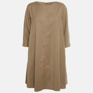 Pre Owned Weekend Max Mara Brown Wool Short Dress M